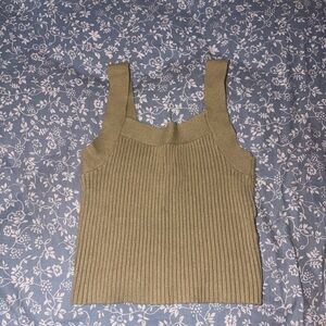 Abercrombie & Fitch Olive Ribbed Tank Top
